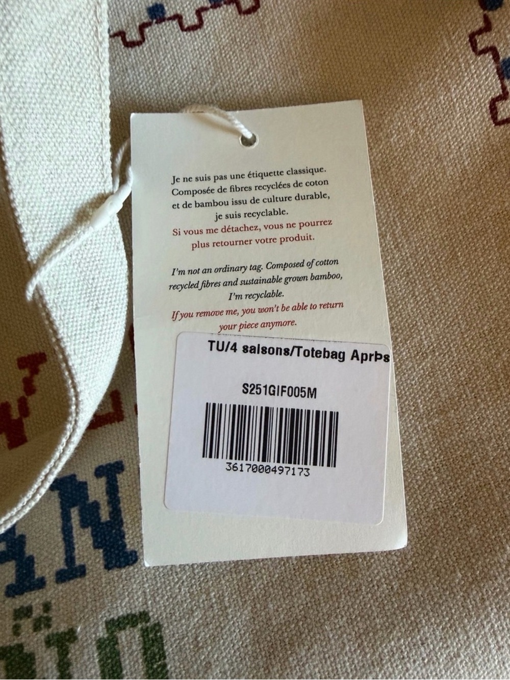 Sezane x Lucia Vergara Canvas Tote Bag with Seasonal Multicolor - Picture 3 of 5
